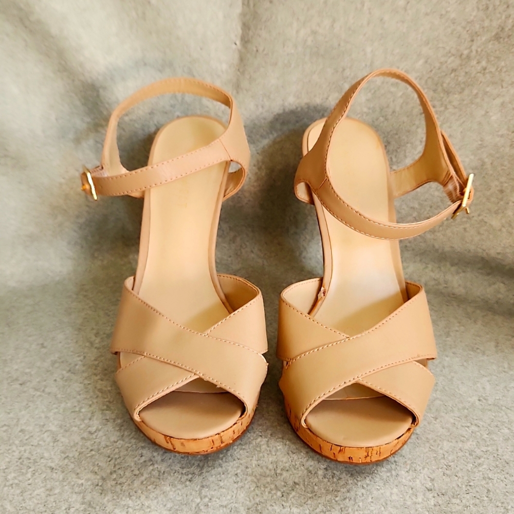 Nine West Cork Heel Open Toe Sandal 6M